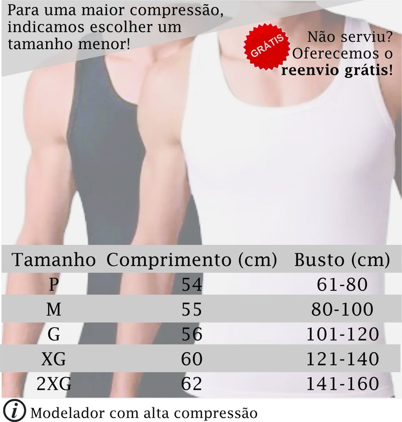 Modelador Corporal Masculino Regata - Be In Shape